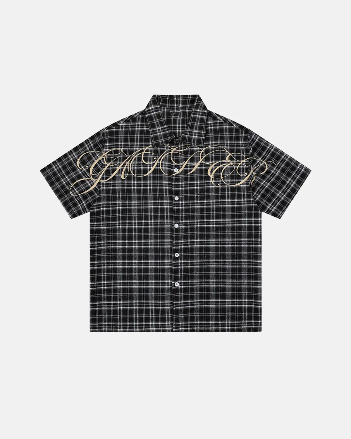 Lettering Embroidery Plaid Shirts | Inflation Streetwear - Image 9