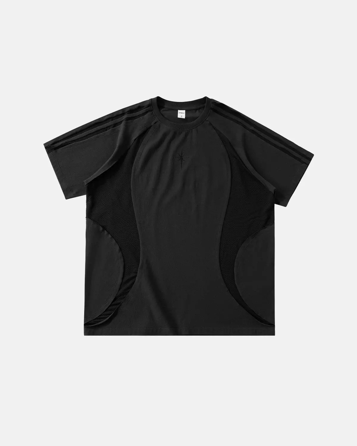 Mesh Patchwork Stitching Embroidered T-Shirt | Inflation Streetwear - Image 3