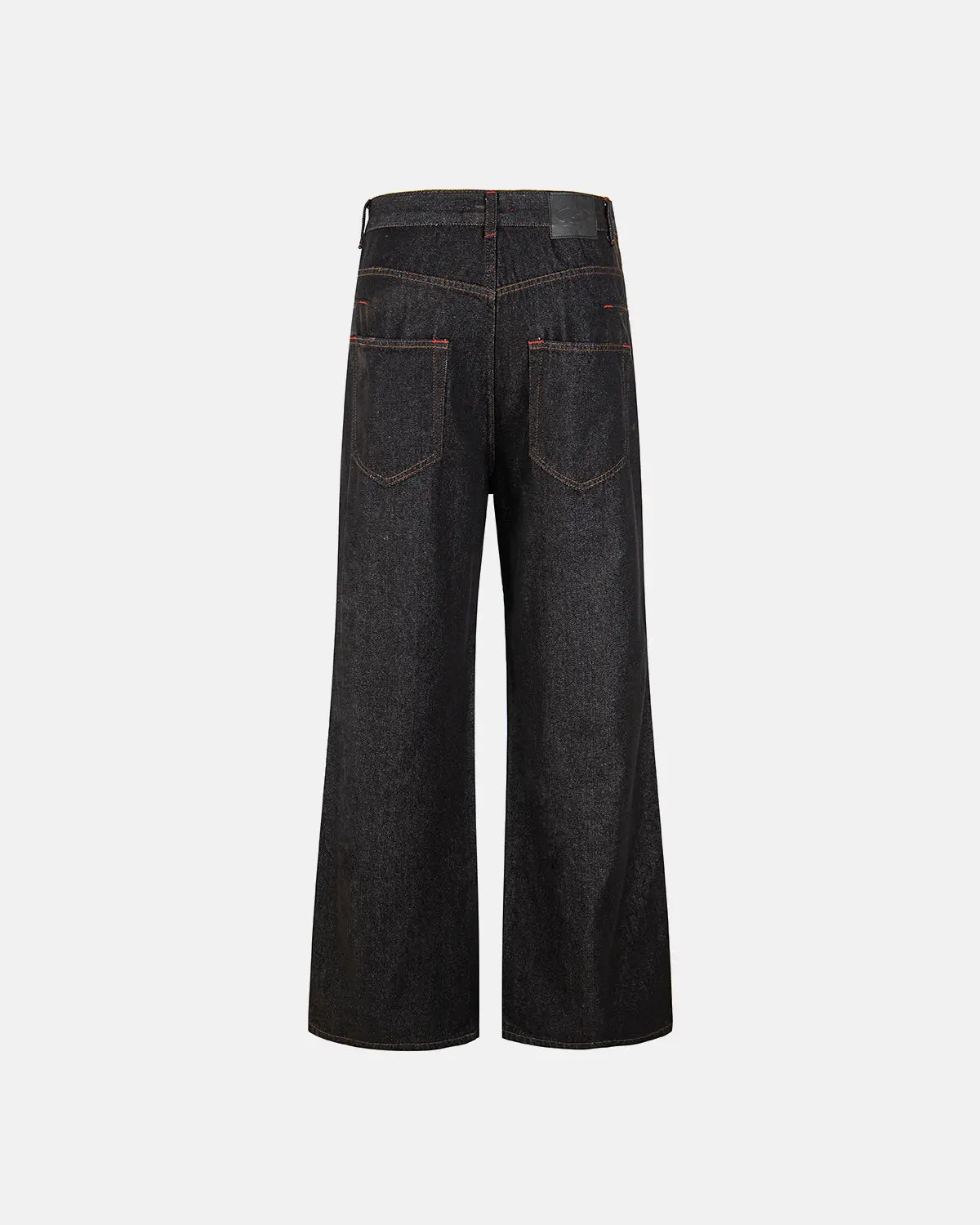 Asymmetric Buckle Raw Baggy Jeans | Inflation Streetwear - Image 2