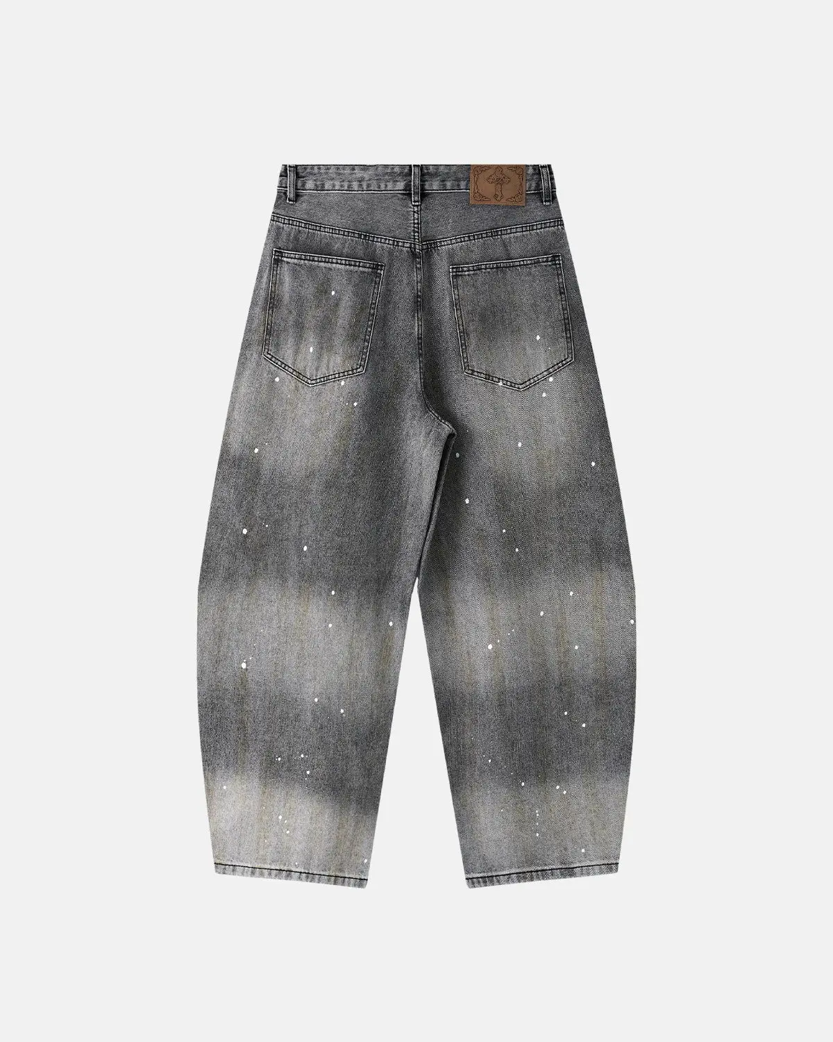 Metal Clasp Washed Barrel Jeans | Inflation Streetwear - Image 6
