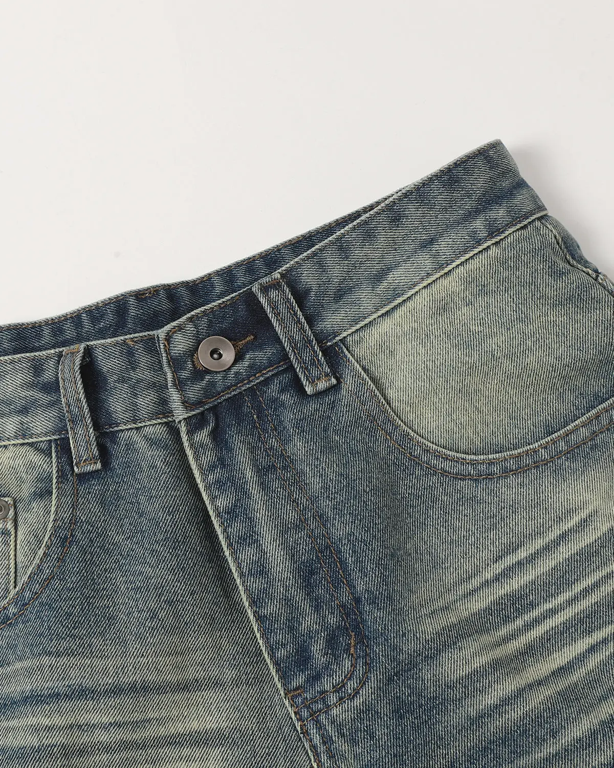 Mid-Length Washed Denim Shorts | Inflation Streetwear - Image 12