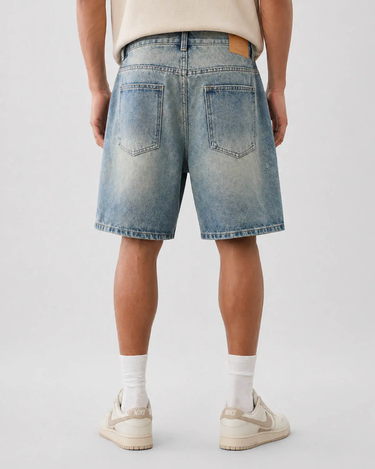Mid-Length Washed Denim Shorts | Inflation Streetwear - Image 2