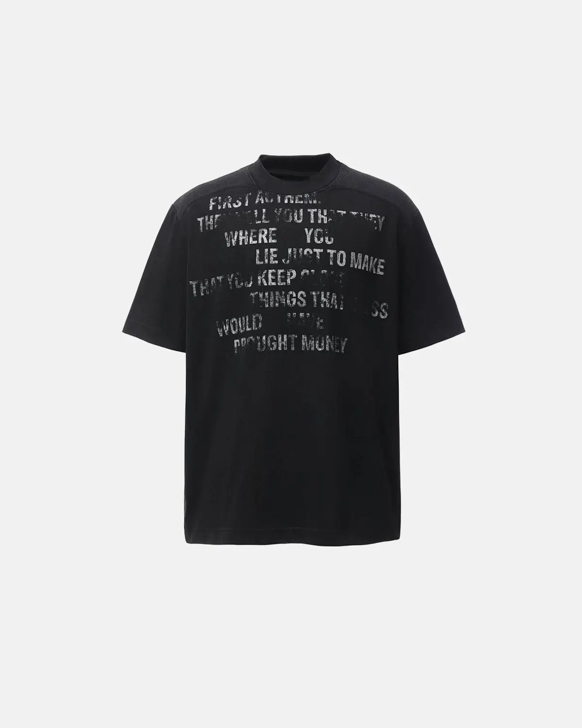 Mock Neck Distressed Graphic T-Shirt | Inflation Streetwear