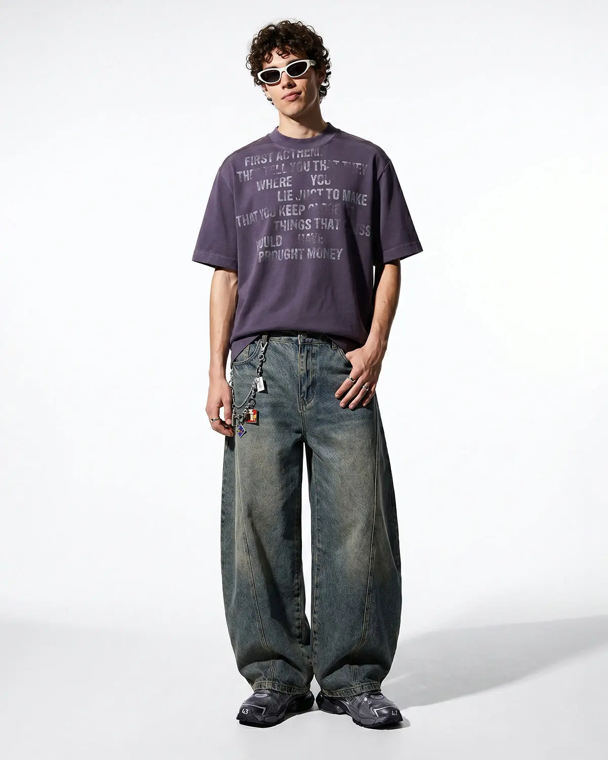 Mock Neck Distressed Graphic T-Shirt | Inflation Streetwear - Image 4