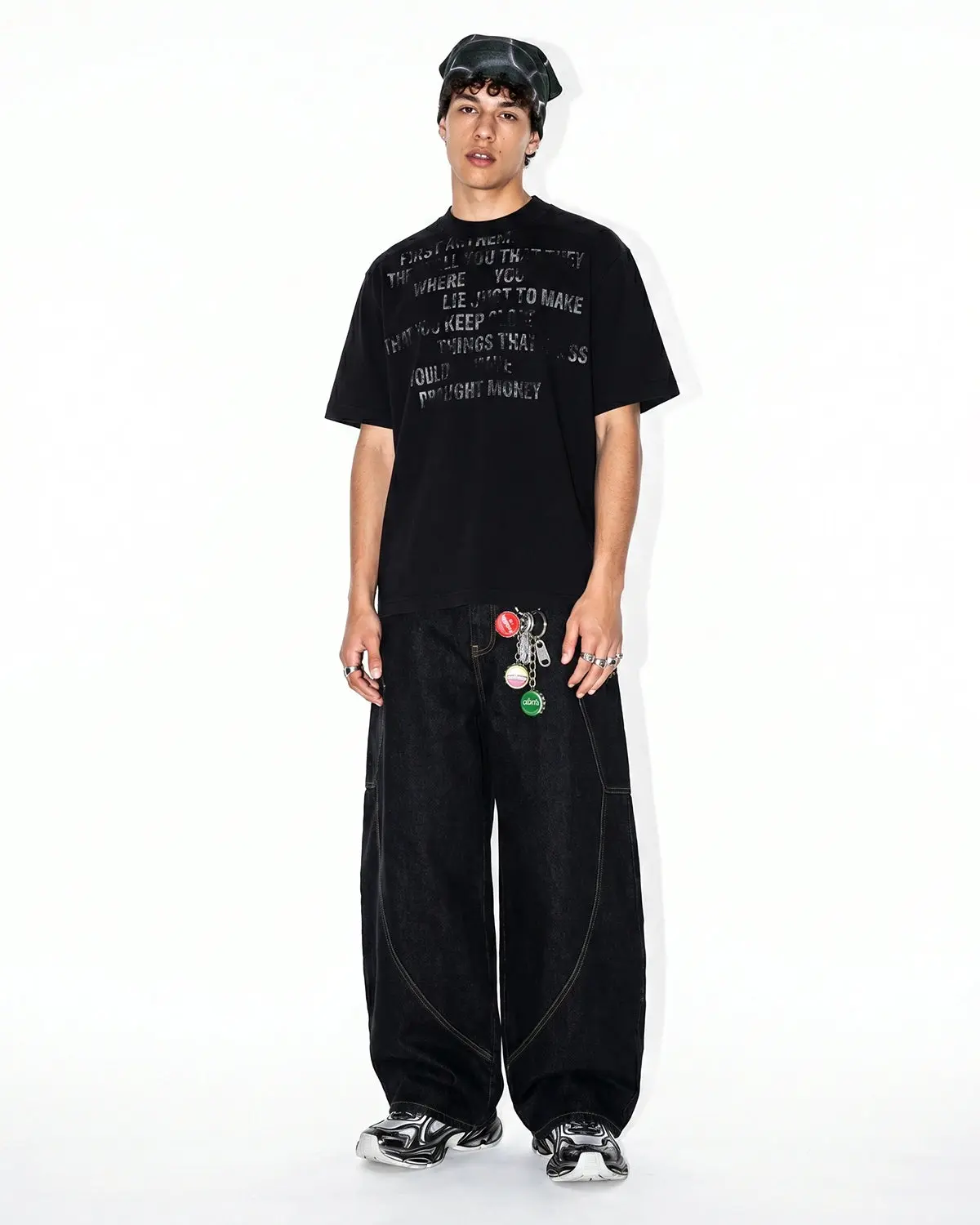 Mock Neck Distressed Graphic T-Shirt | Inflation Streetwear - Image 5