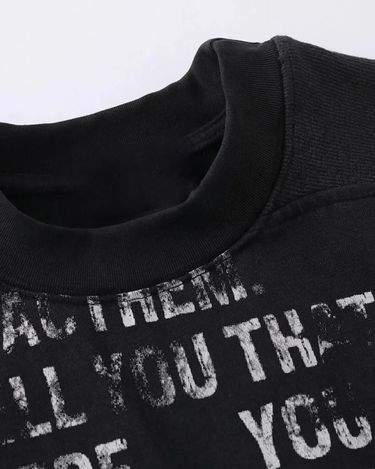 Mock Neck Distressed Graphic T-Shirt | Inflation Streetwear - Image 8