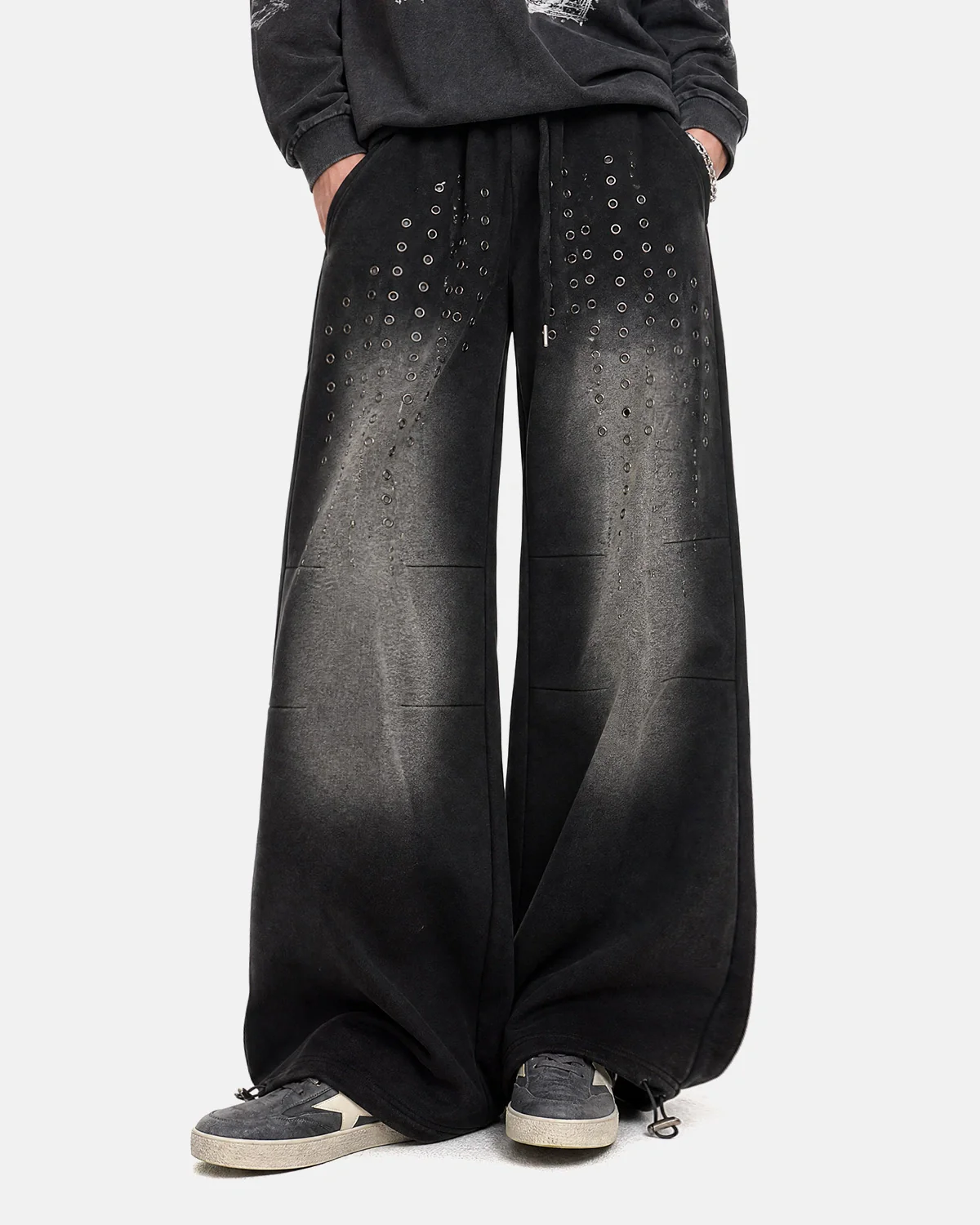 Monkey Wash Eyelet Wide Leg Sweatpants | Inflation Streetwear - Image 2