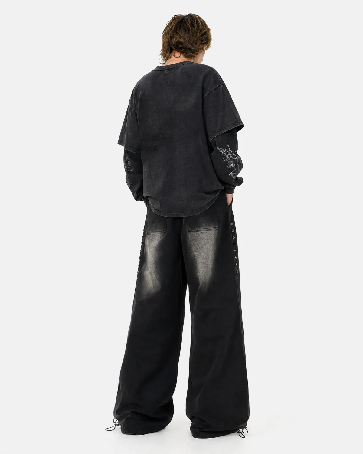 Monkey Wash Eyelet Wide Leg Sweatpants | Inflation Streetwear - Image 4