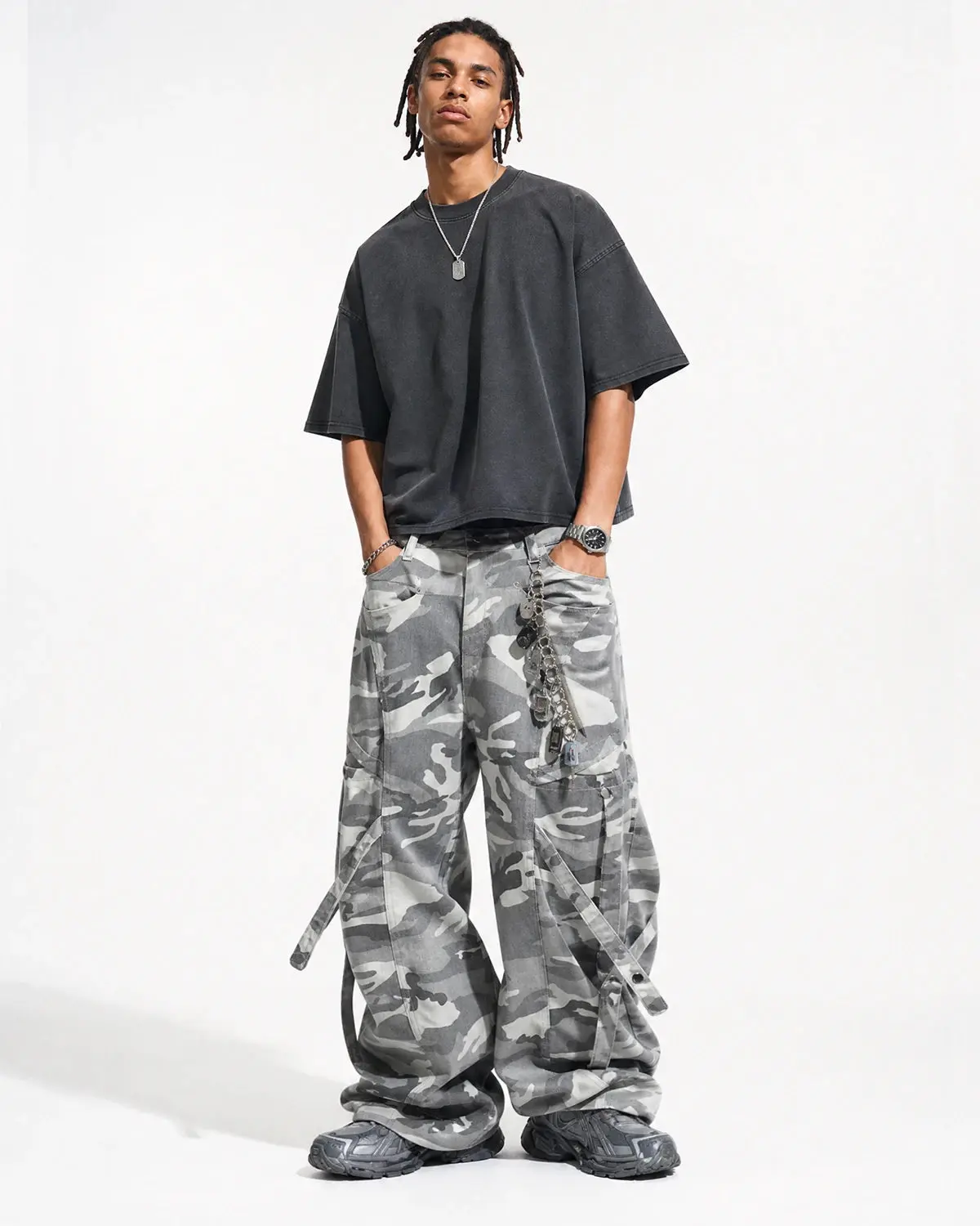 Multi-Pockets Barrel Camouflage Cargo Pants | Inflation Streetwear - Image 3