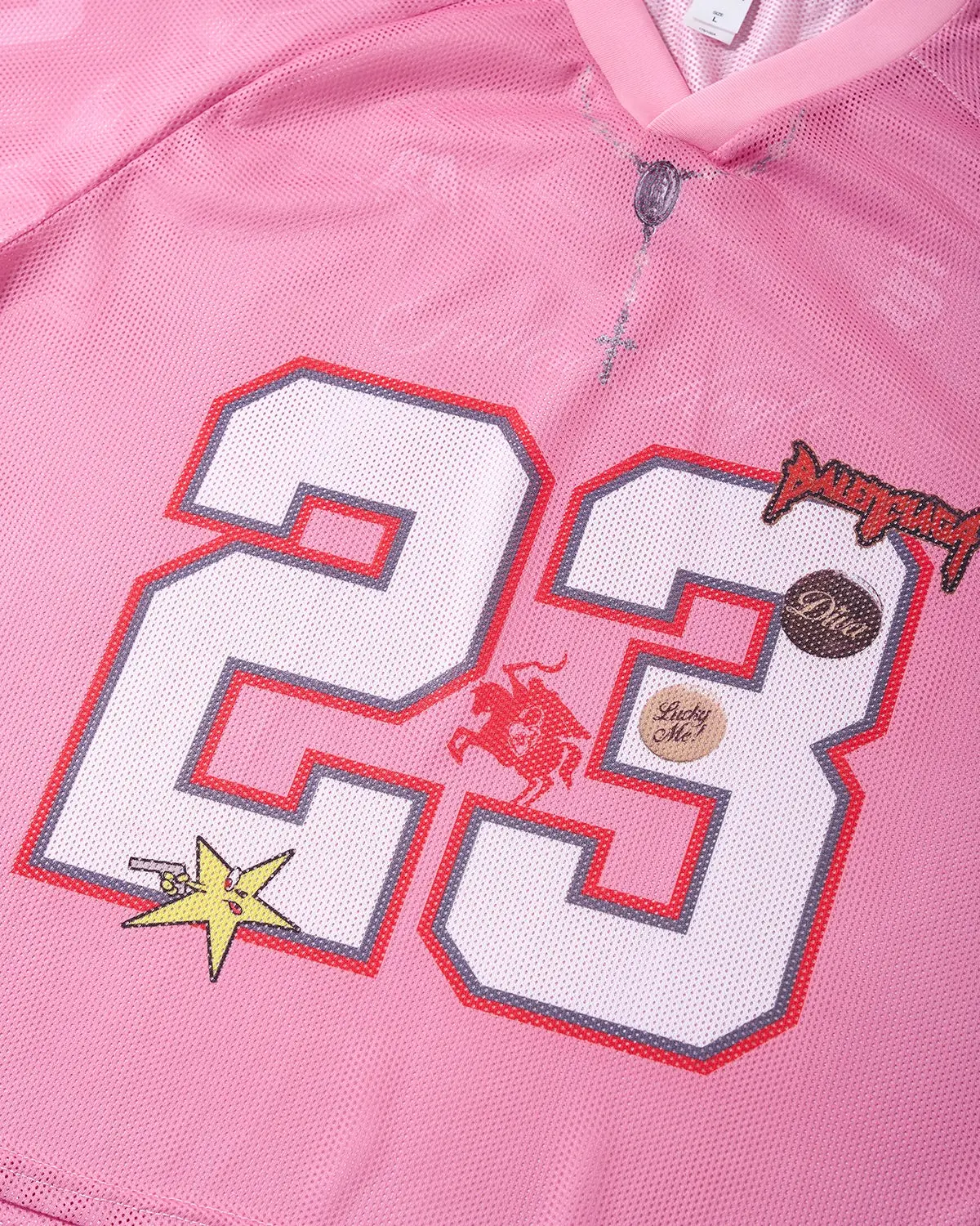 Number 23 Pink Mesh Jersey | Inflation Streetwear - Image 10