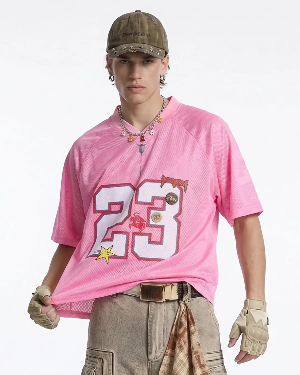 Number 23 Pink Mesh Jersey | Inflation Streetwear - Image 2