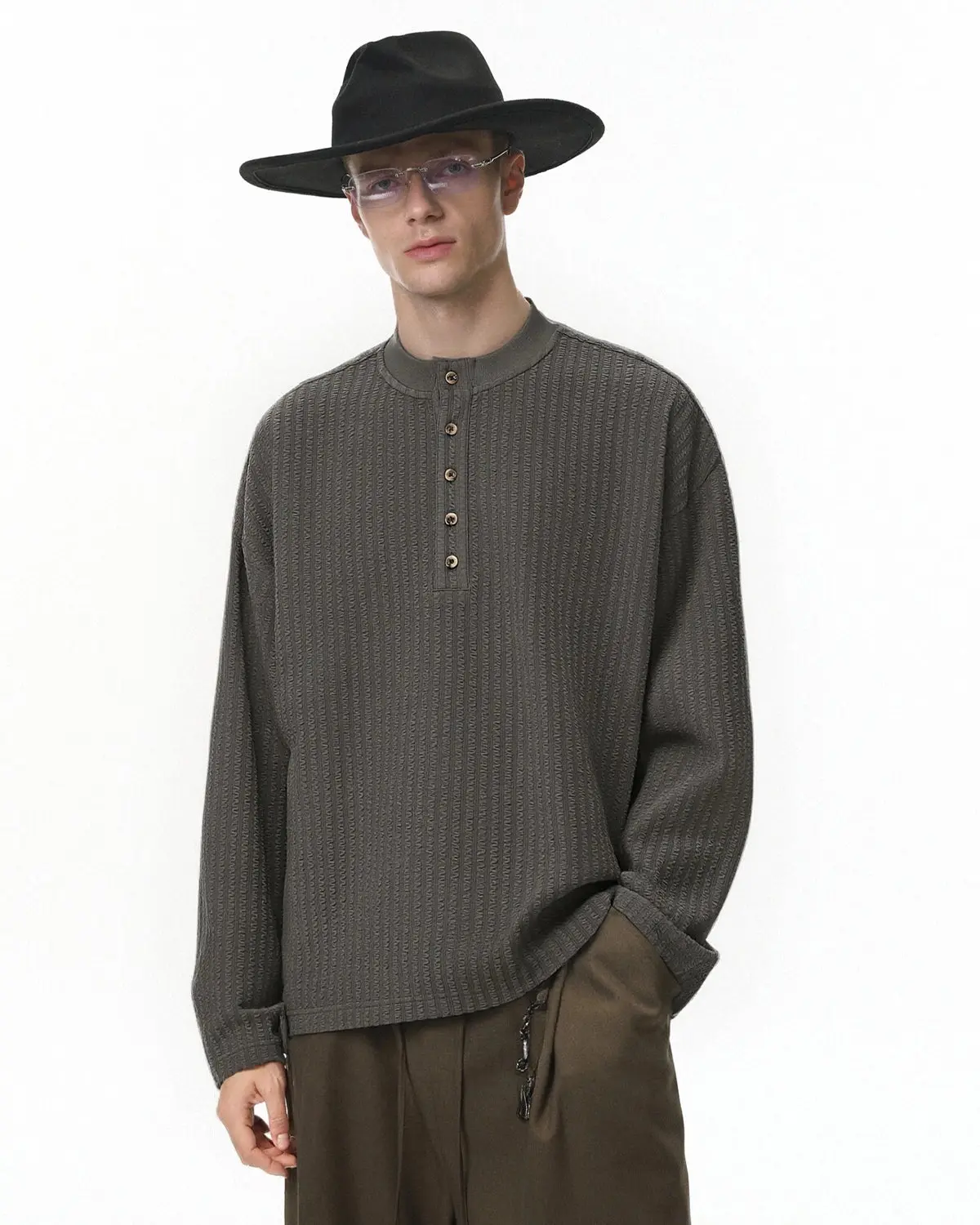 Old Money Style Henley Long Sleeve Tees | Inflation Streetwear - Image 11