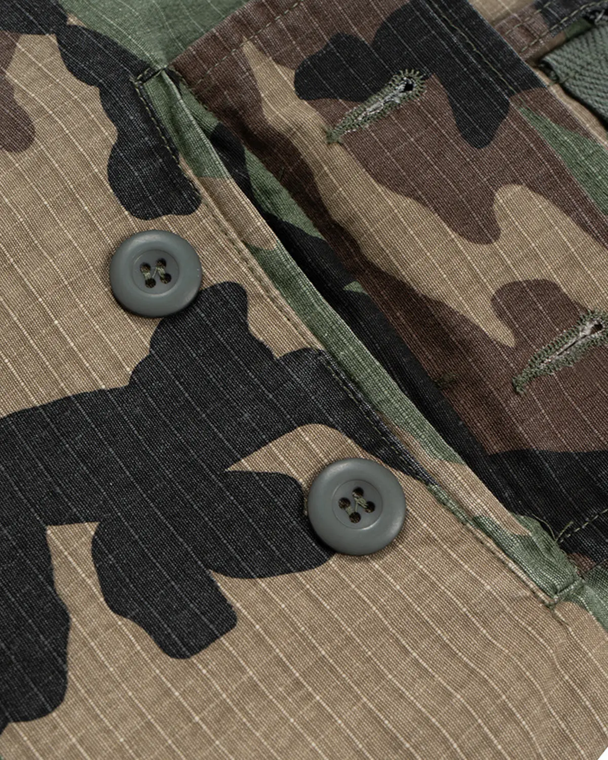 Oversized Camo Cargo Longline Shorts | Inflation Streetwear - Image 12