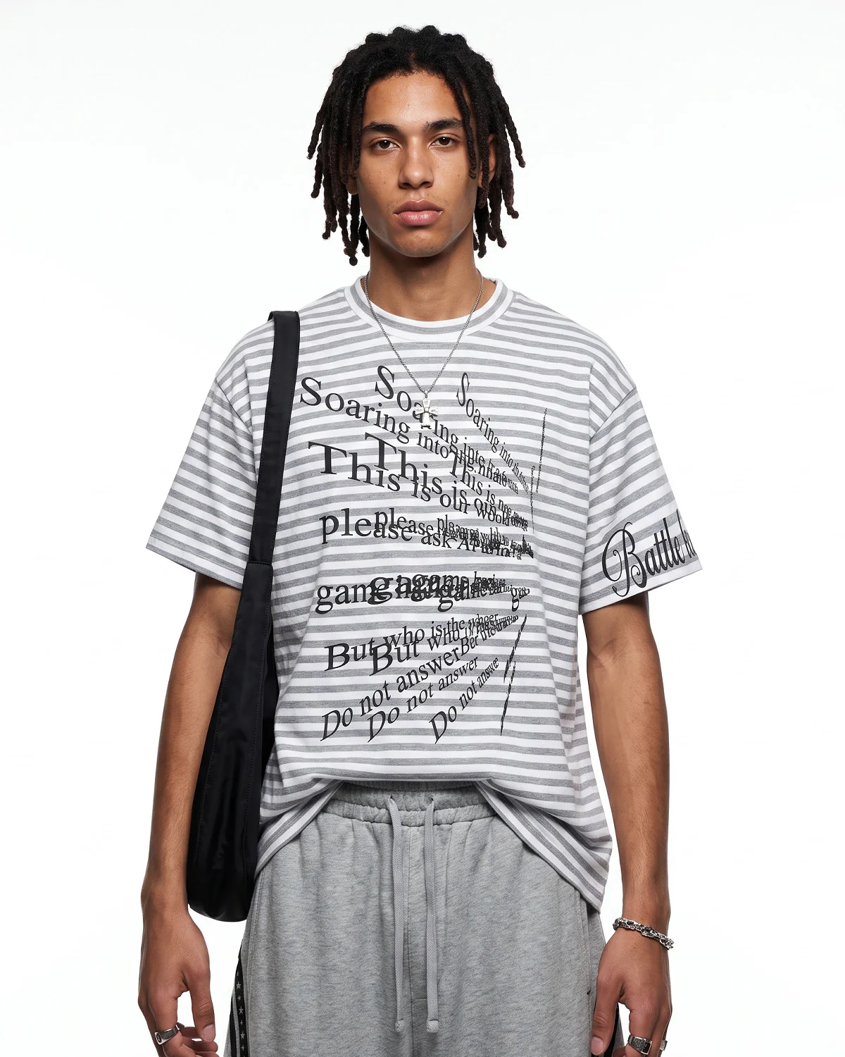 Vintage Stripe Letter Print Short Sleeve Tee | Inflation Streetwear - Image 3