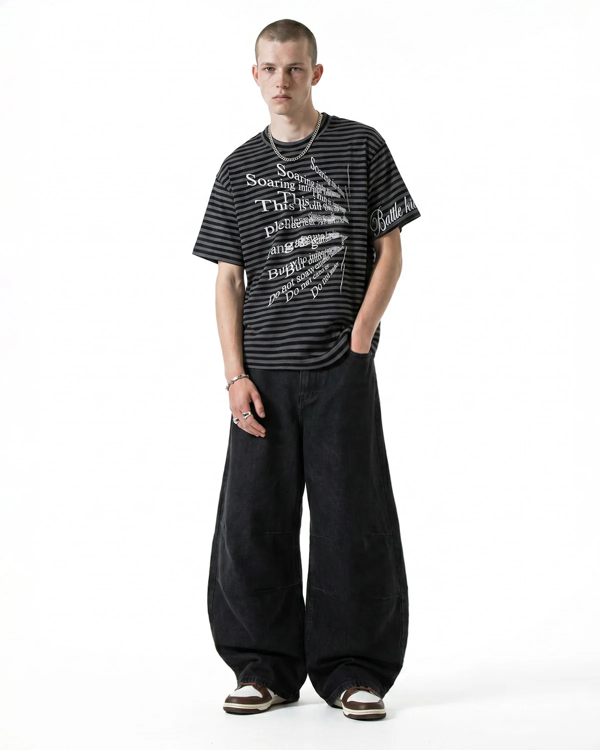 Vintage Stripe Letter Print Short Sleeve Tee | Inflation Streetwear - Image 5