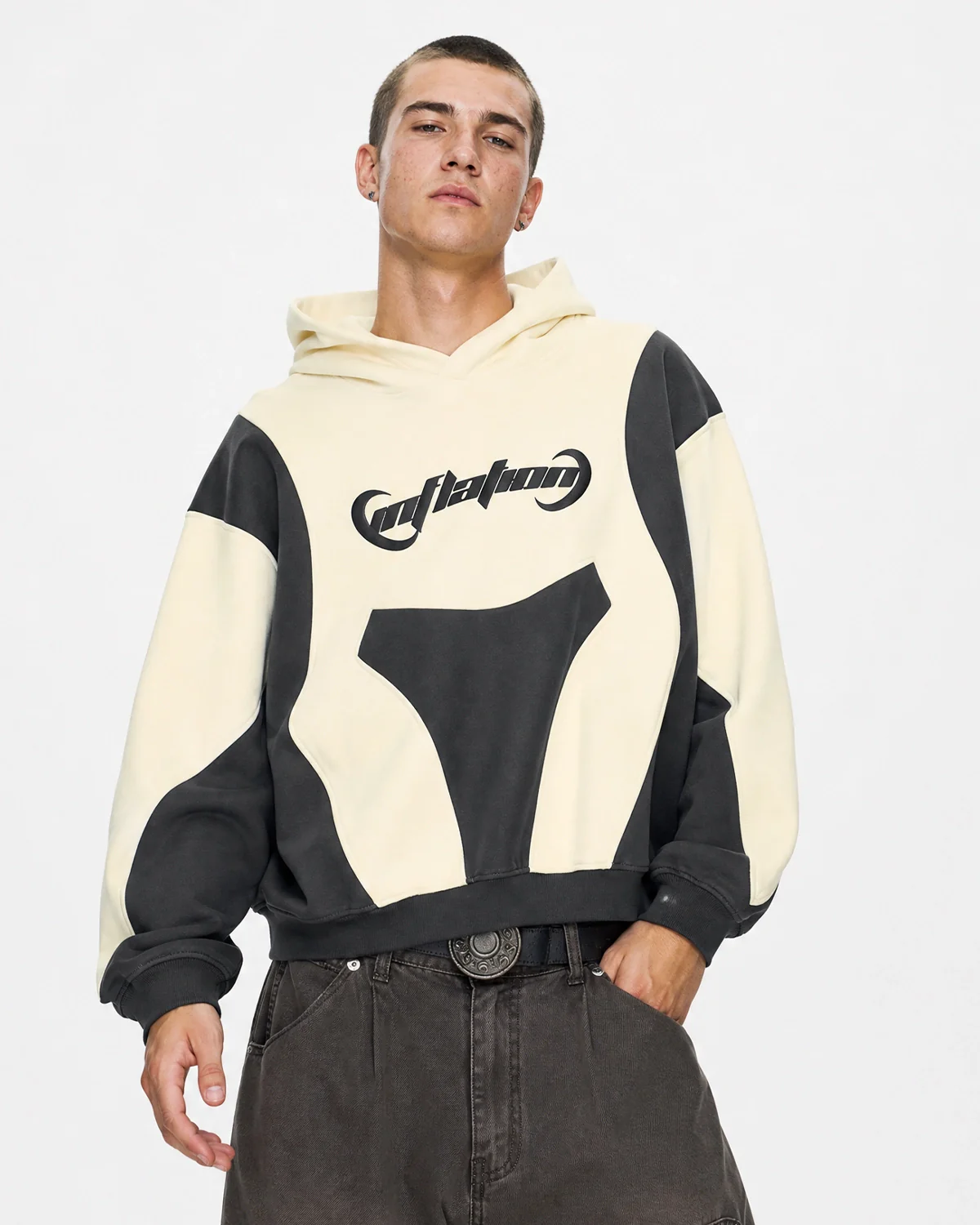 Patchwork Puff Print Hoodies | Inflation Streetwear - Image 2