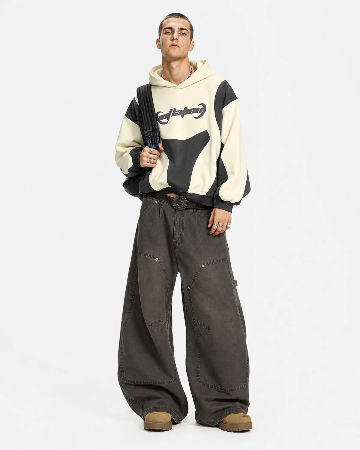 Patchwork Puff Print Hoodies | Inflation Streetwear - Image 5