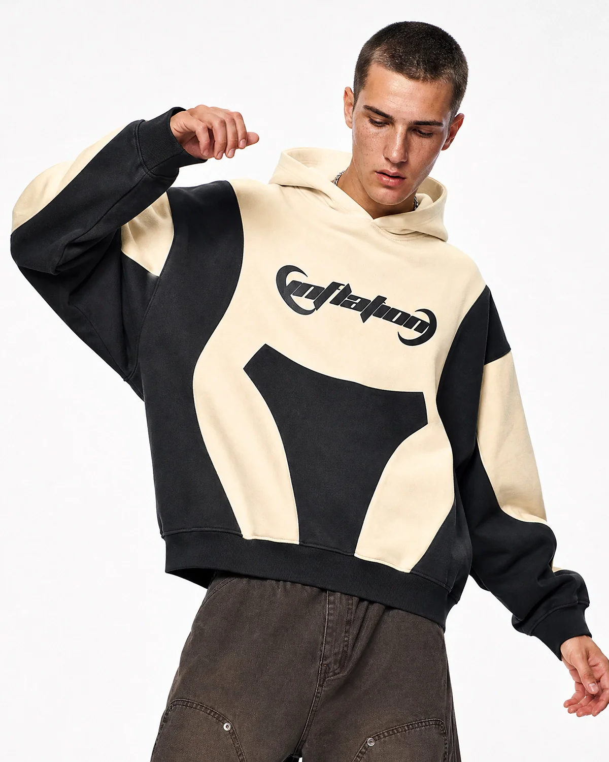 Patchwork Puff Print Hoodies | Inflation Streetwear - Image 6