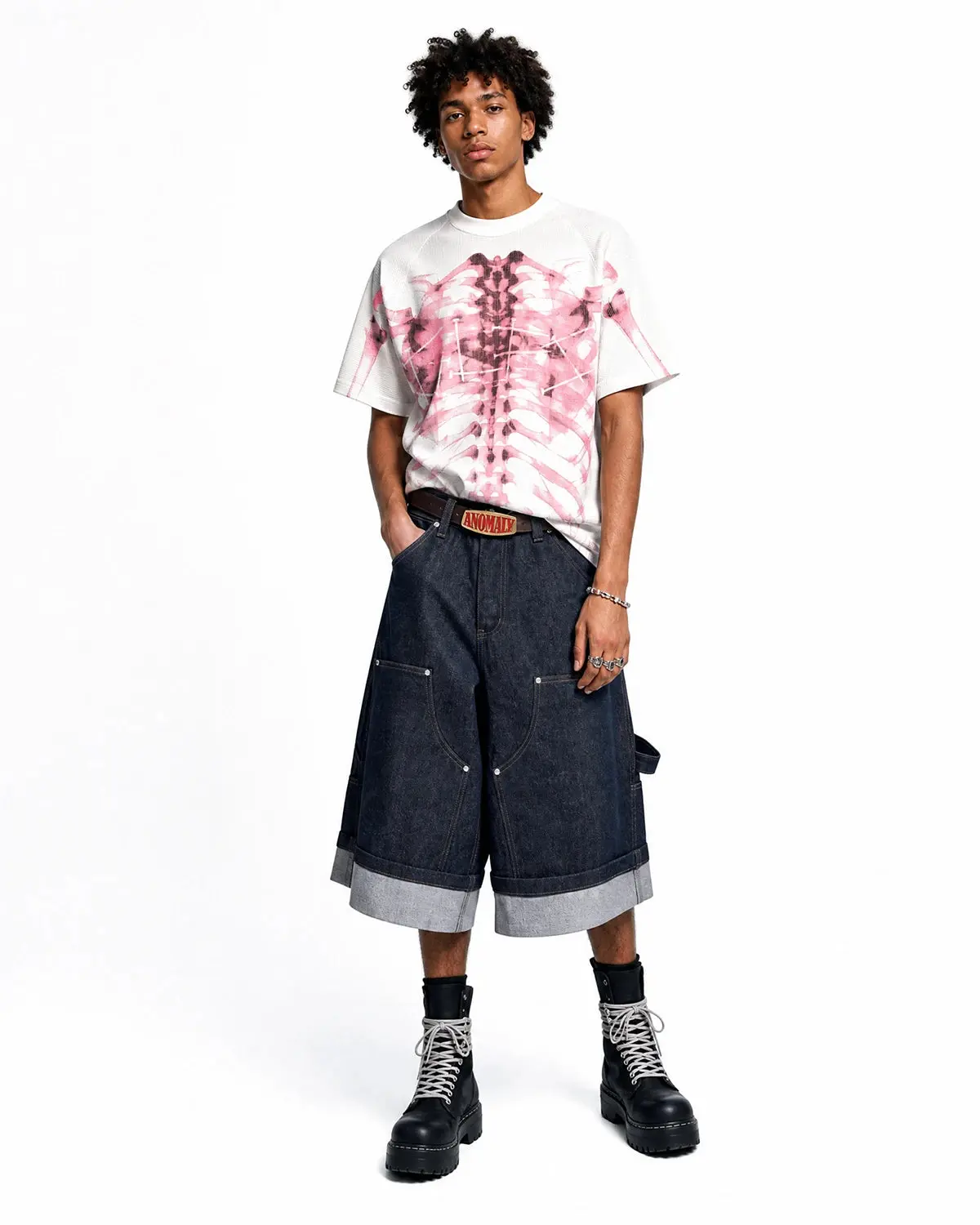 Pink X-Ray Skeleton Boxy T-Shirt | Inflation Streetwear - Image 4