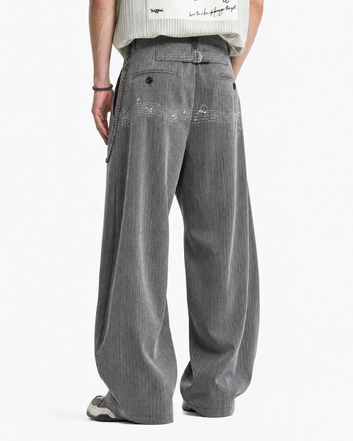Pinstripe Cinch Back Tailored Pants | Inflation Streetwear - Image 4