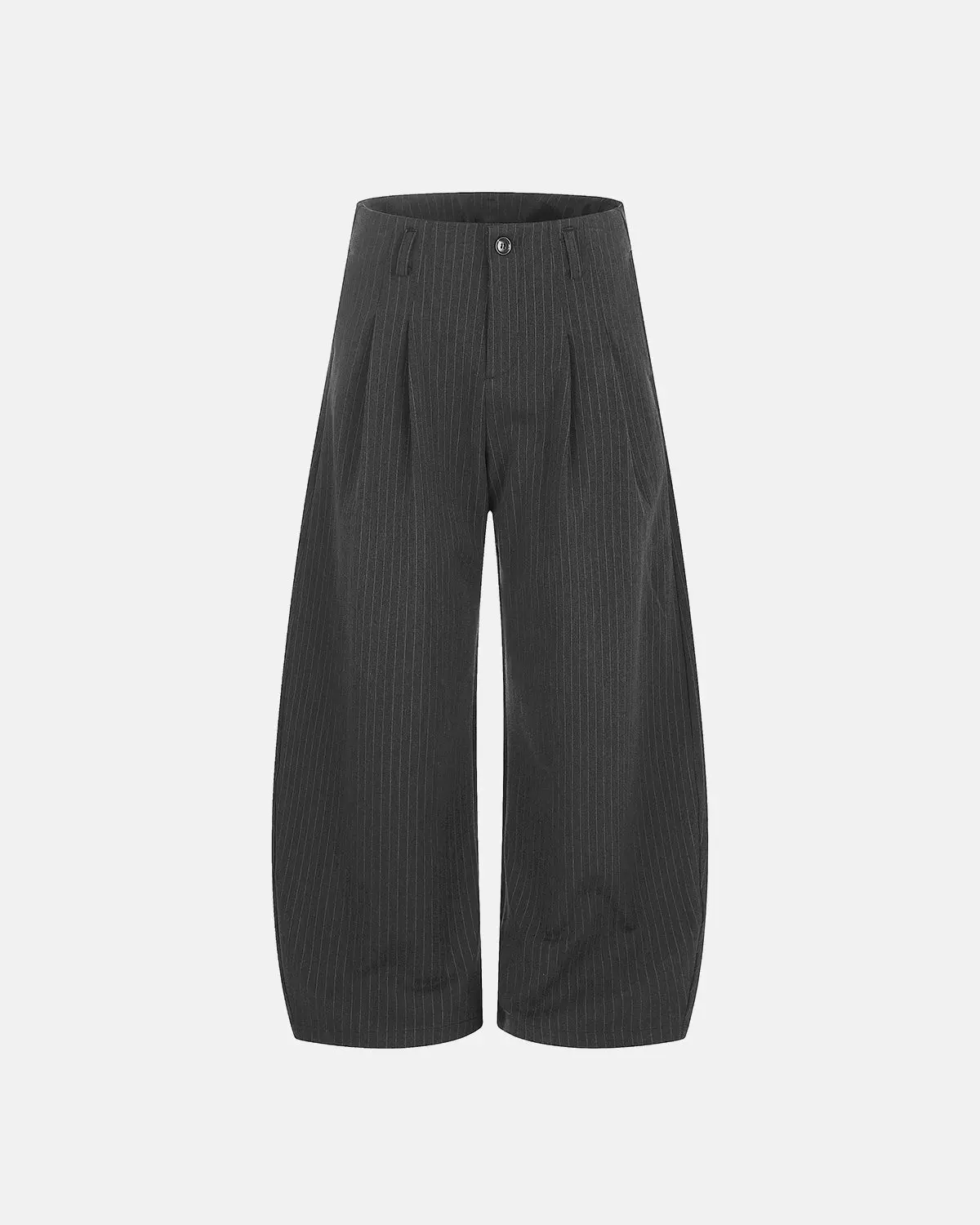 Pinstripe Pleated Barrel Tailored Pants | Inflation Streetwear - Image 8