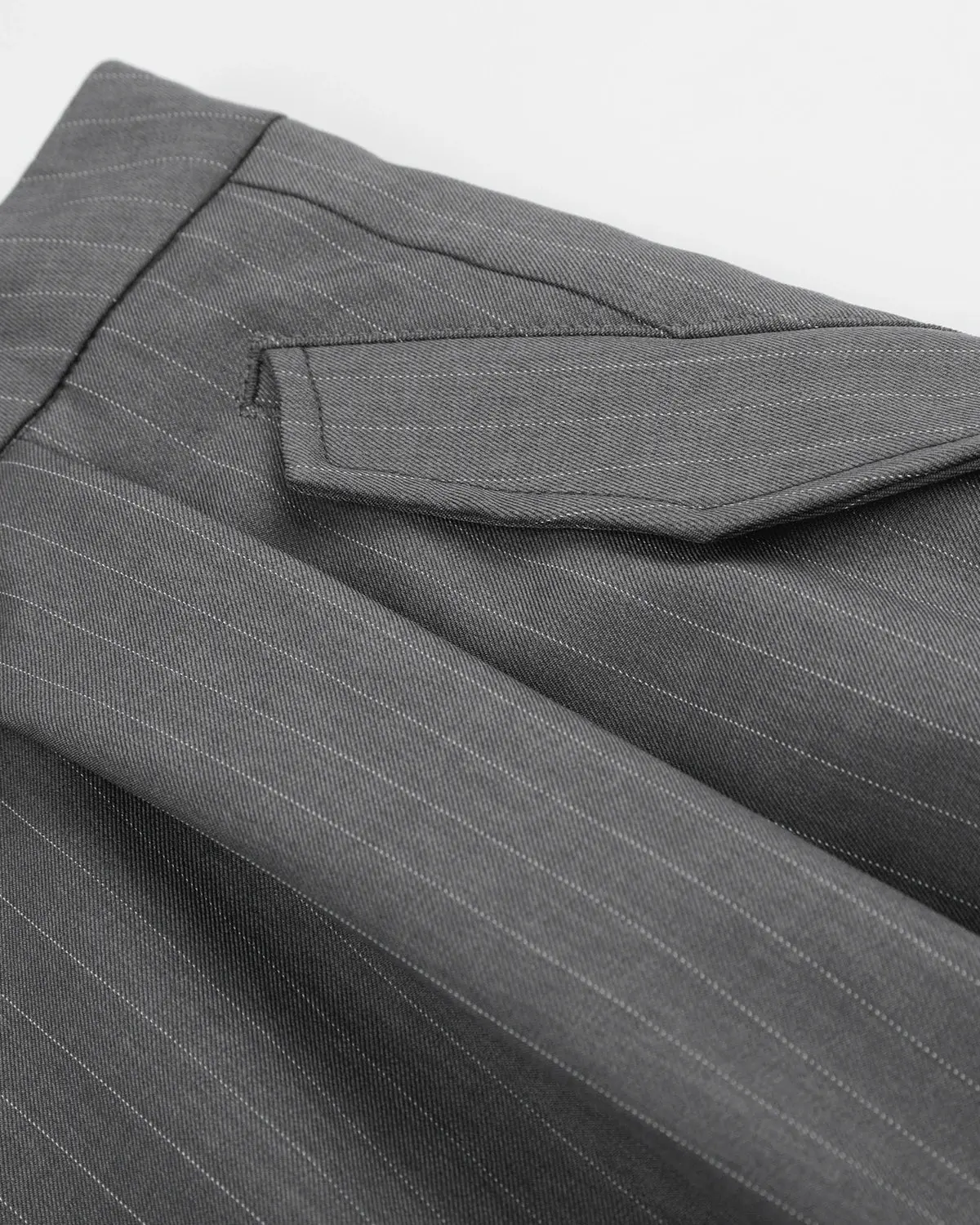 Pinstripe Pleated Ring Detail Tailored Shorts | Inflation Streetwear - Image 12