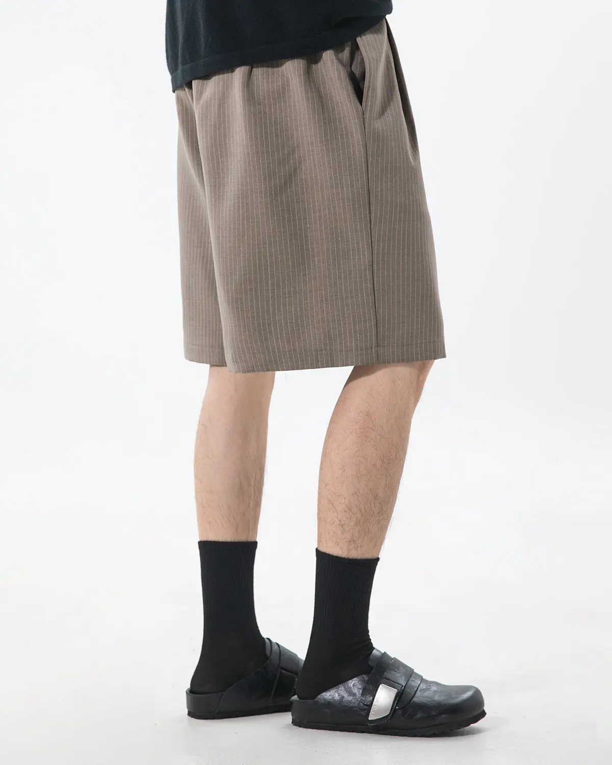 Pinstripe Pleated Tailored Shorts | Inflation Streetwear - Image 7