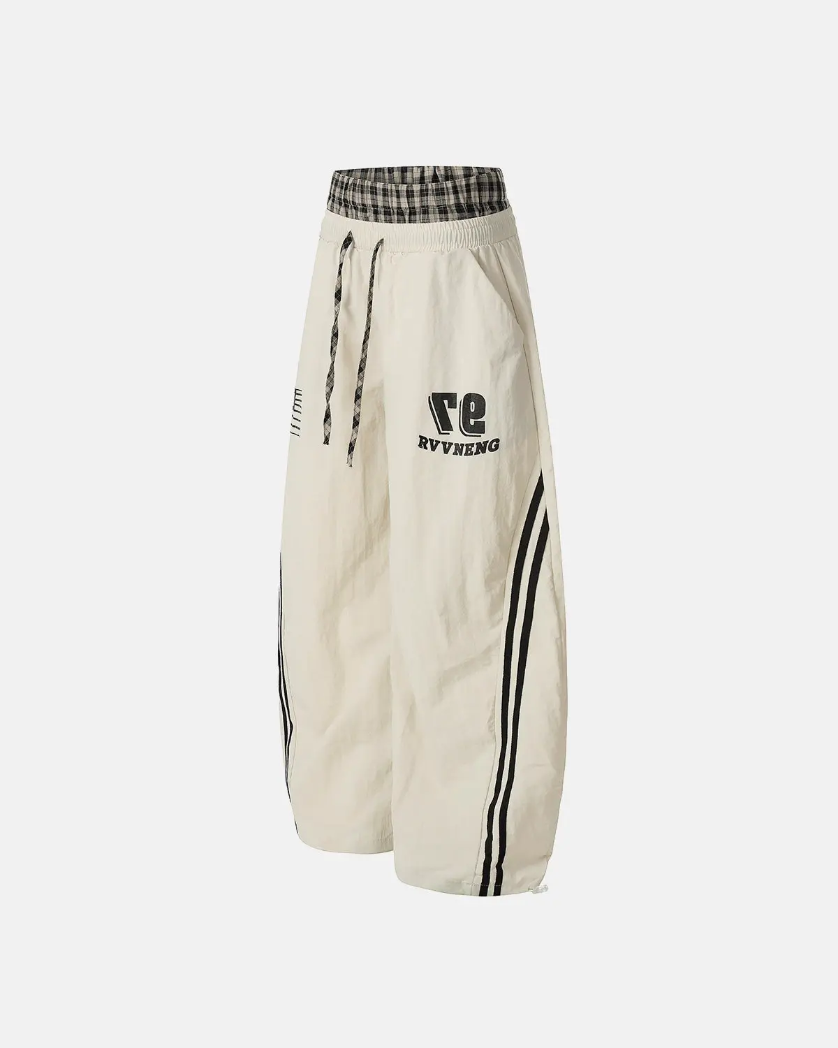 Plaid Double Waist Baggy Track Pants | Inflation Streetwear - Image 3