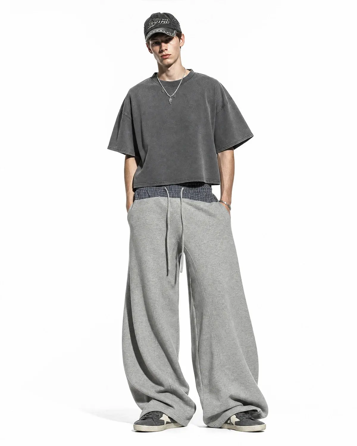 Plaid Layered Baggy Sweatpants | Inflation Streetwear - Image 2