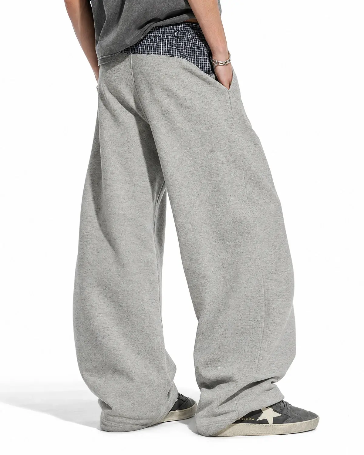 Plaid Layered Baggy Sweatpants | Inflation Streetwear - Image 4