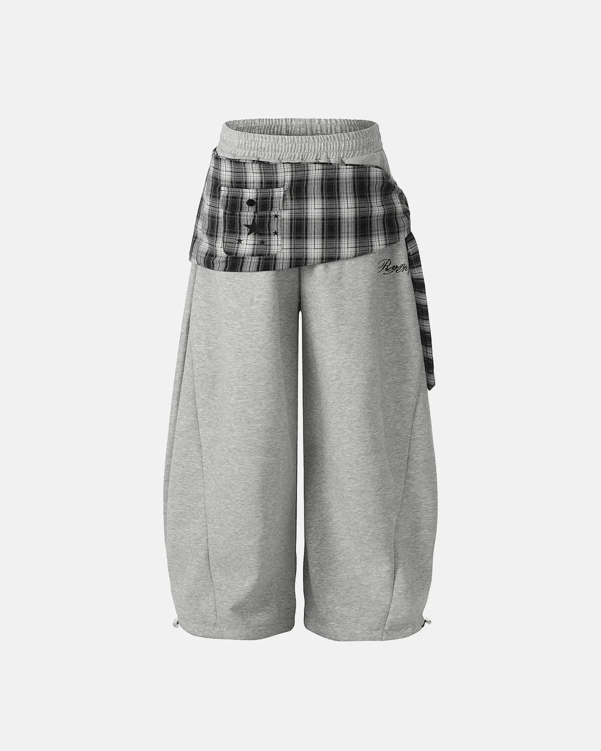 Plaid Layered Baggy Sweatpants | Inflation Streetwear