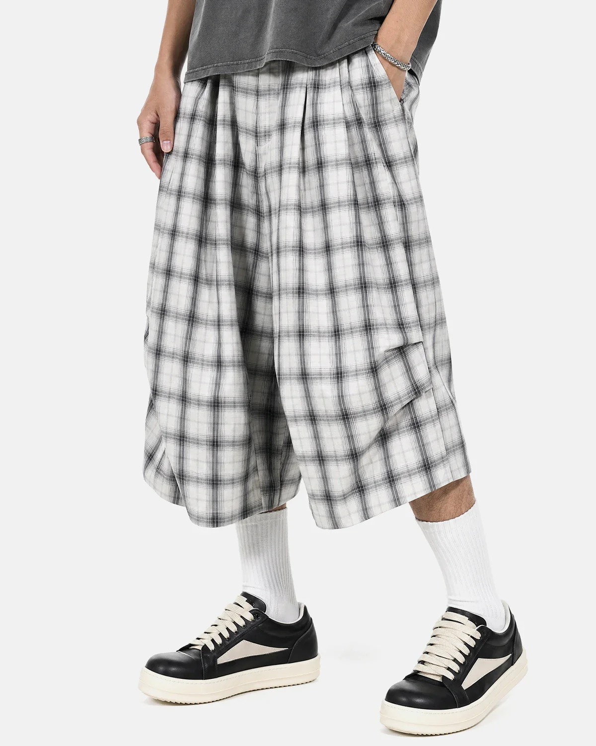 Plaid Longline Casual Shorts | Inflation Streetwear - Image 2