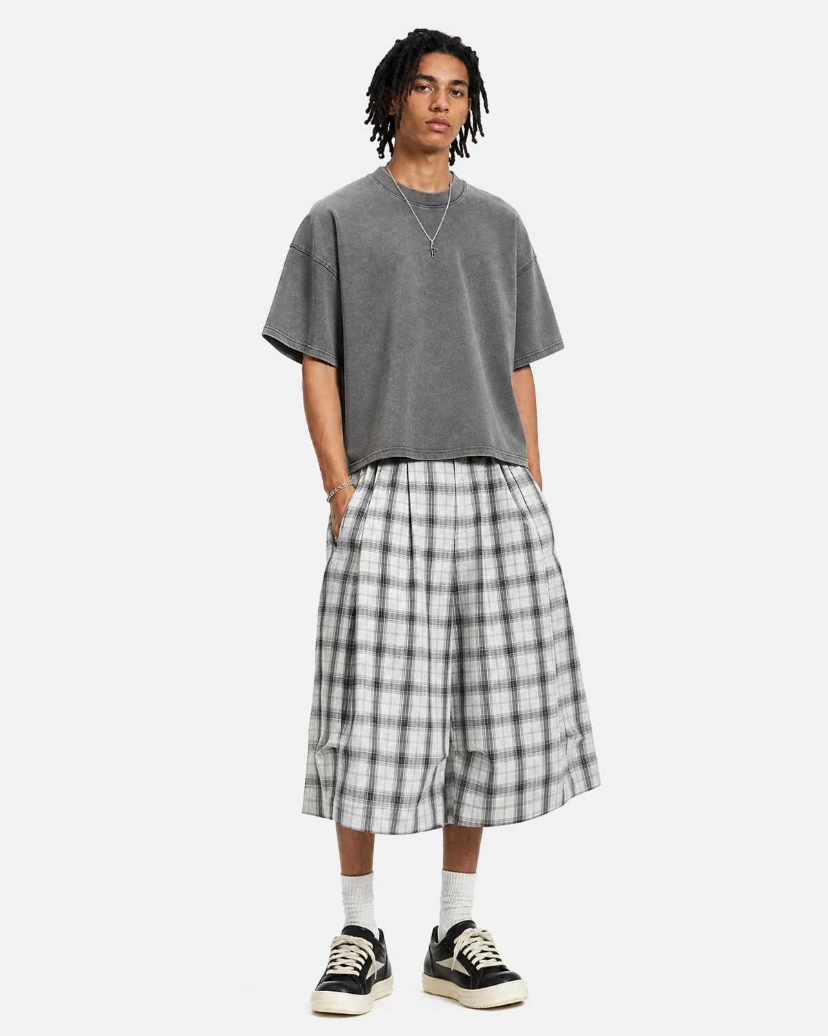 Plaid Longline Casual Shorts | Inflation Streetwear - Image 3
