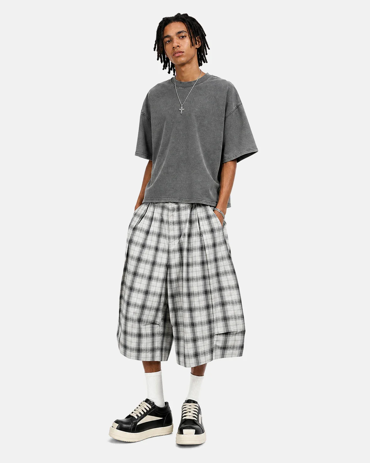 Plaid Longline Casual Shorts | Inflation Streetwear - Image 4