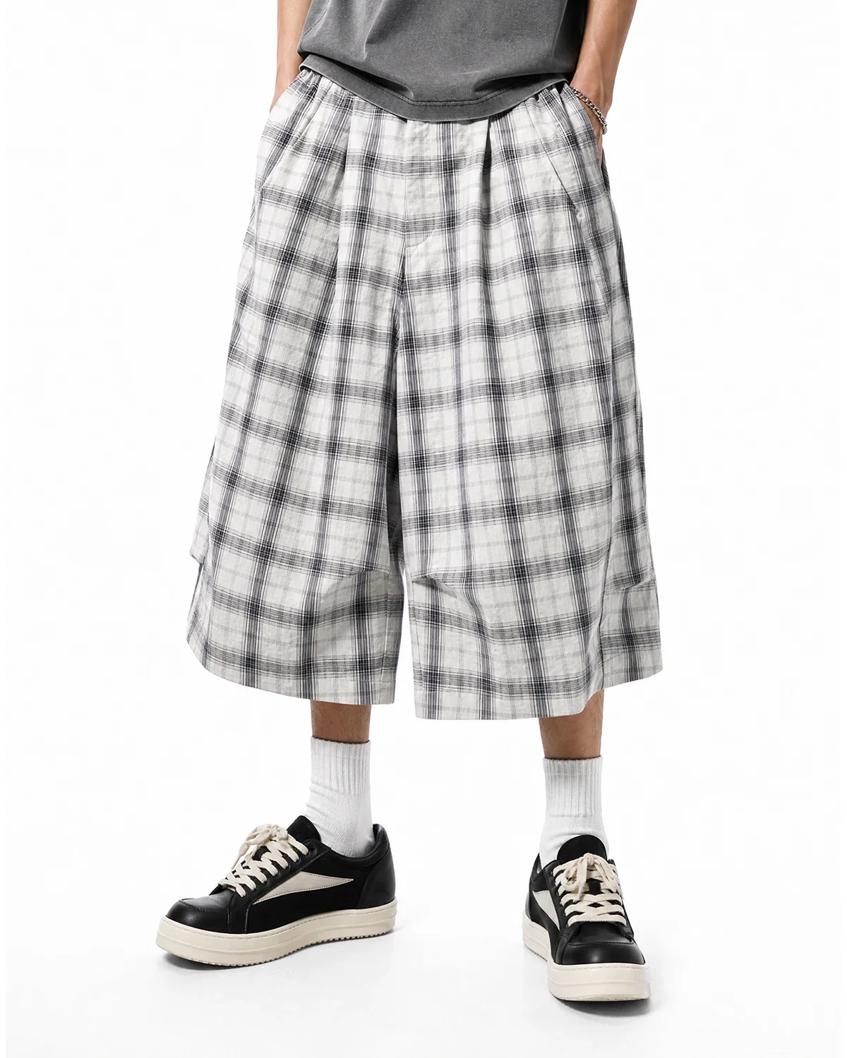 Plaid Longline Casual Shorts | Inflation Streetwear - Image 5