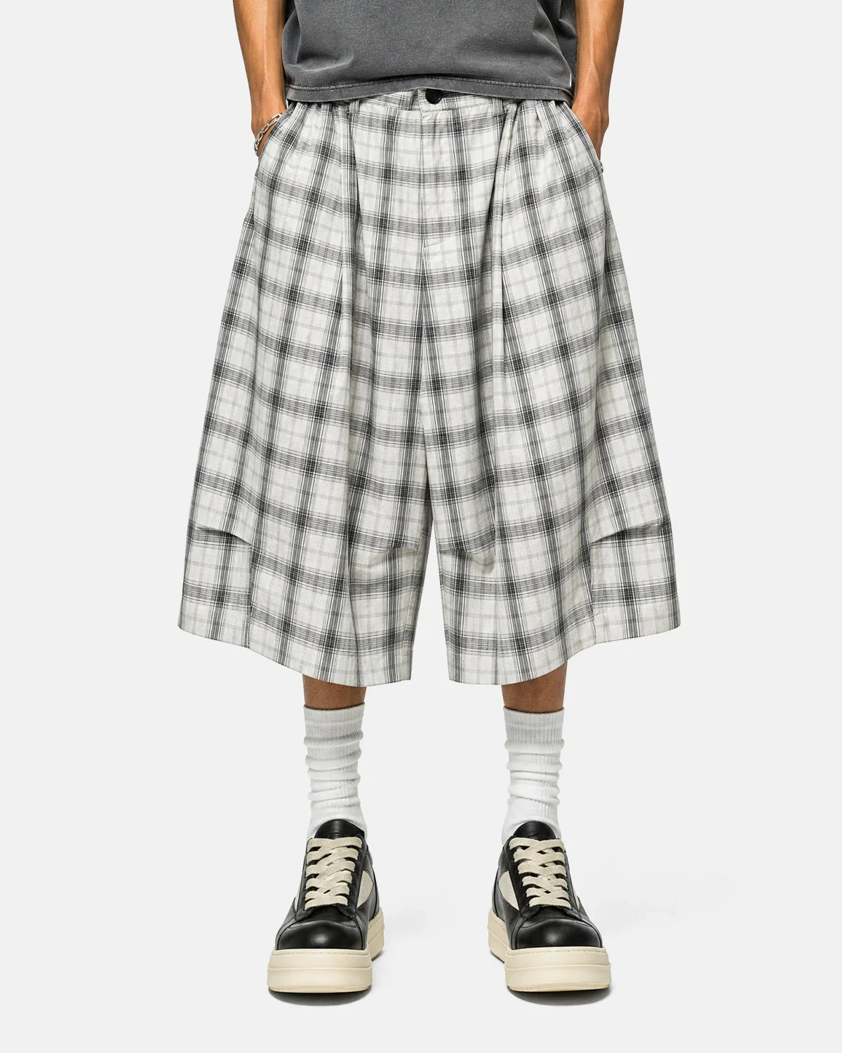 Plaid Longline Casual Shorts | Inflation Streetwear - Image 7
