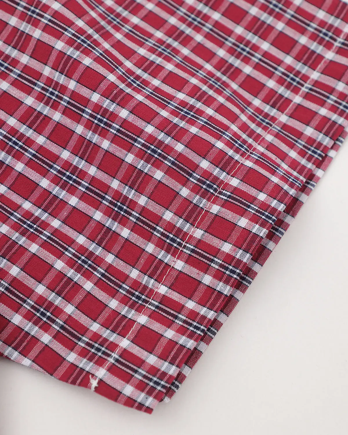 Plaid Script Embroidered Short-Sleeve Shirt | Inflation Streetwear - Image 15