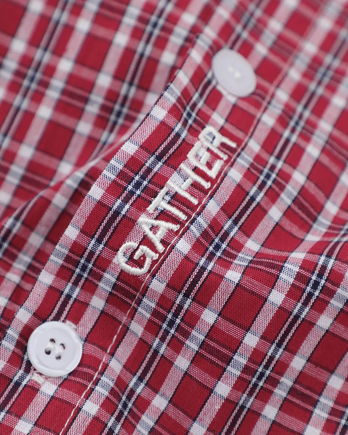 Plaid Script Embroidered Short-Sleeve Shirt | Inflation Streetwear - Image 16