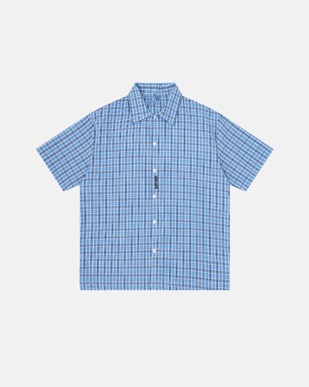 Plaid Script Embroidered Short-Sleeve Shirt | Inflation Streetwear - Image 7