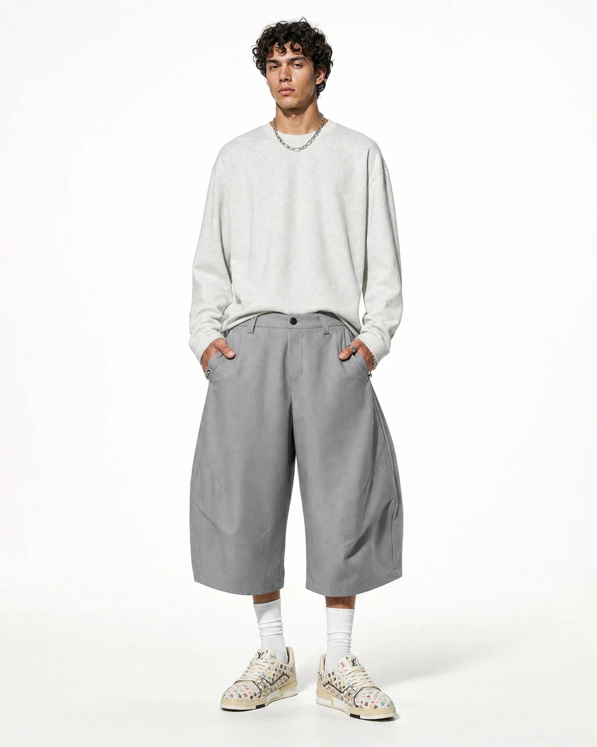 Pleated Barrel Tailored Bermuda Shorts | Inflation Streetwear - Image 3