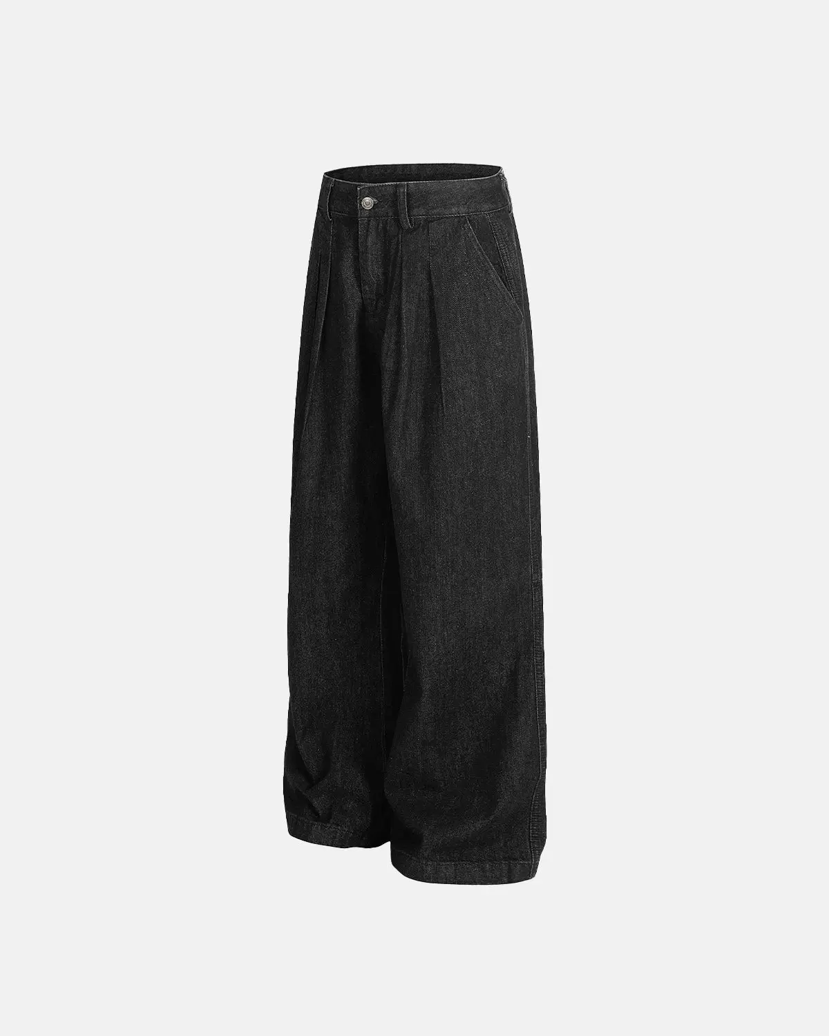 Pleated Raw Baggy Jeans | Inflation Streetwear - Image 2