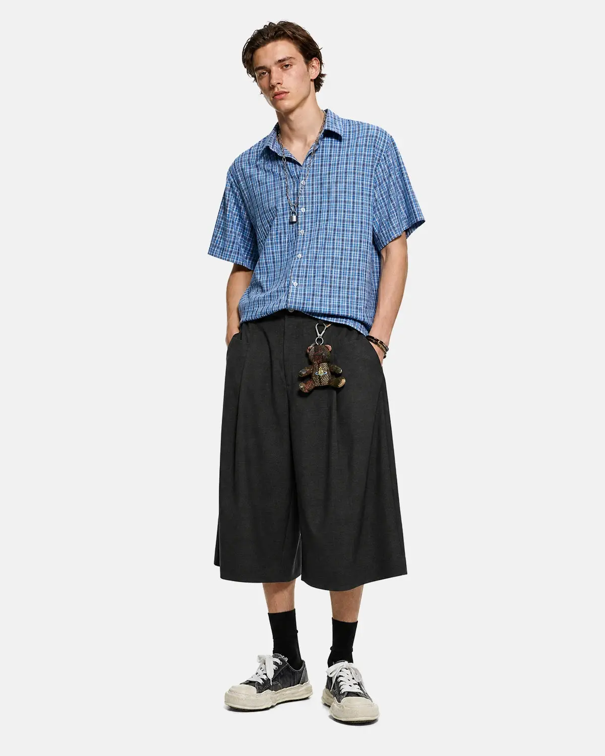 Pleated Wide-Leg Tailored Shorts | Inflation Streetwear - Image 4