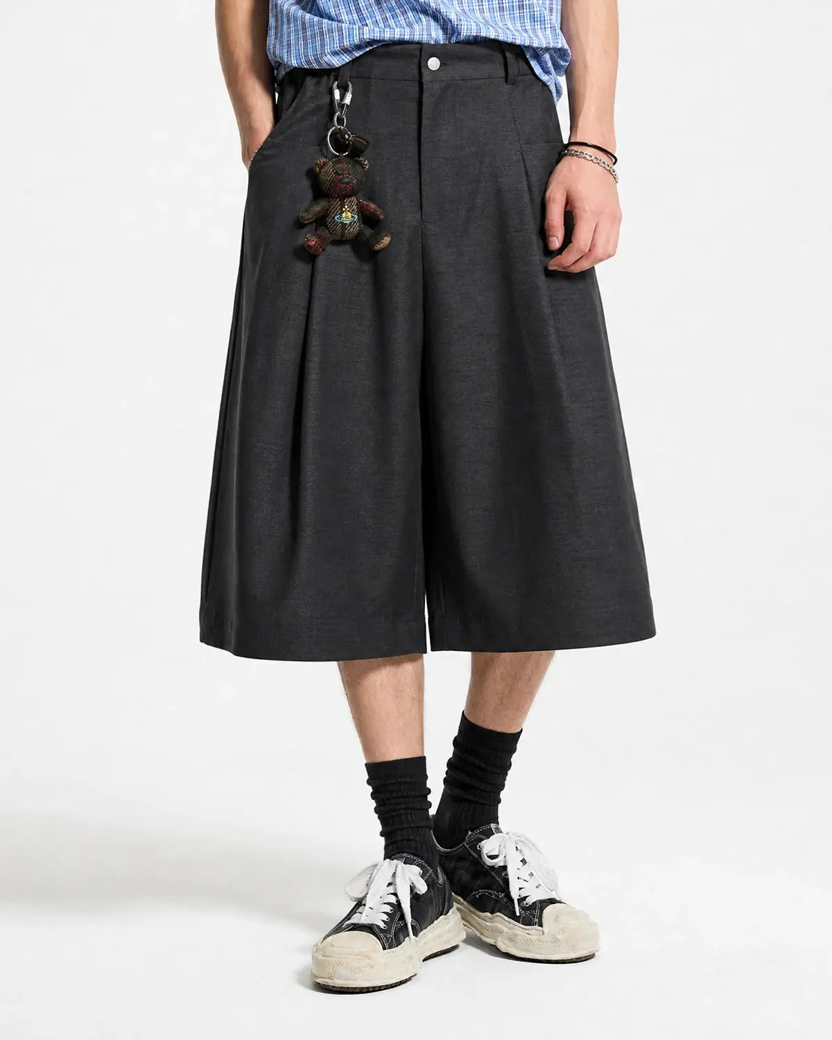 Pleated Wide-Leg Tailored Shorts | Inflation Streetwear - Image 5