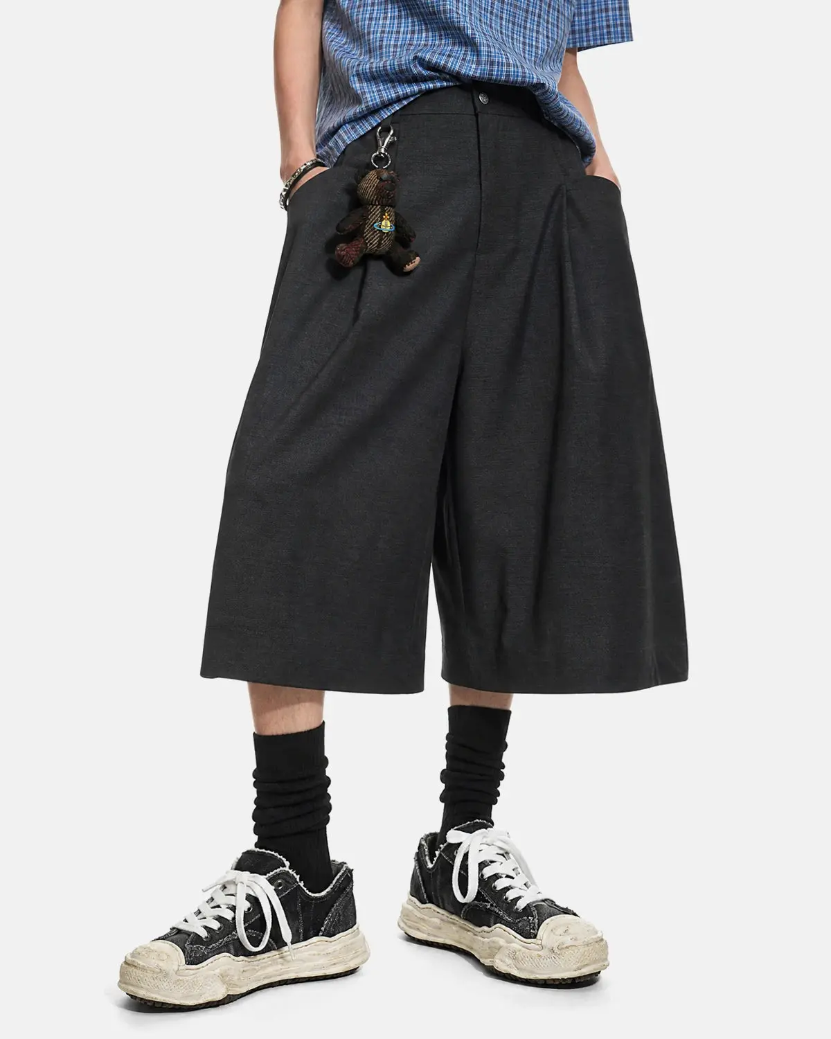 Pleated Wide-Leg Tailored Shorts | Inflation Streetwear - Image 6