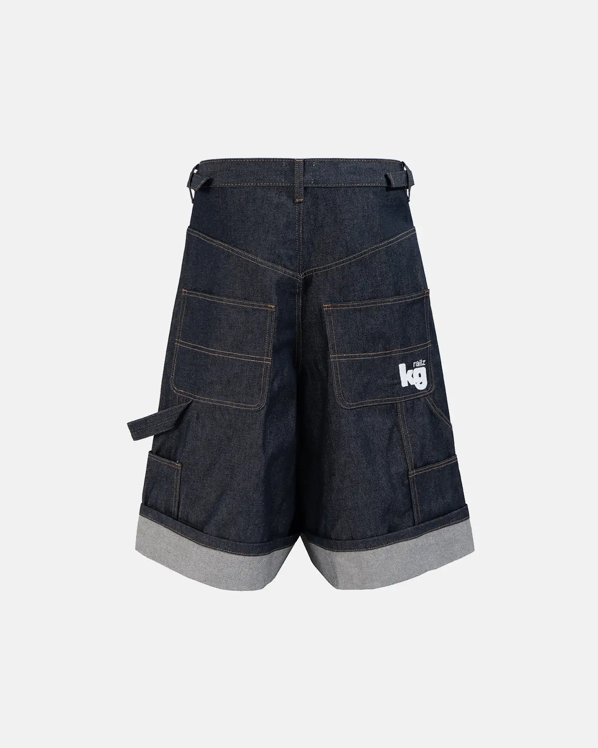 Raw Denim Carpenter Long Jorts | Inflation Streetwear - Image 2