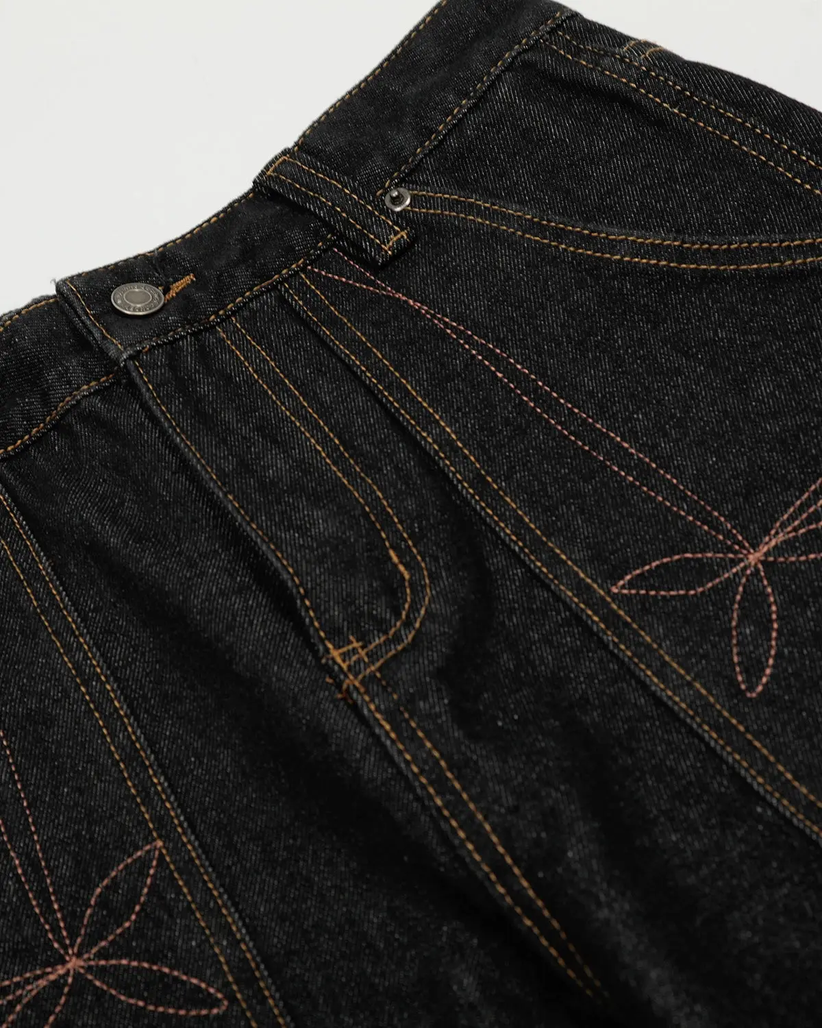Raw Embroidery Baggy Jeans | Inflation Streetwear - Image 3