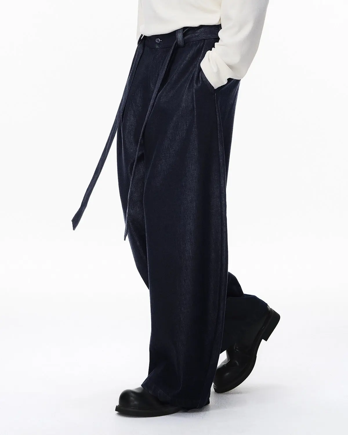 Raw Silky Denim Jeans with Belt | Inflation Streetwear - Image 4