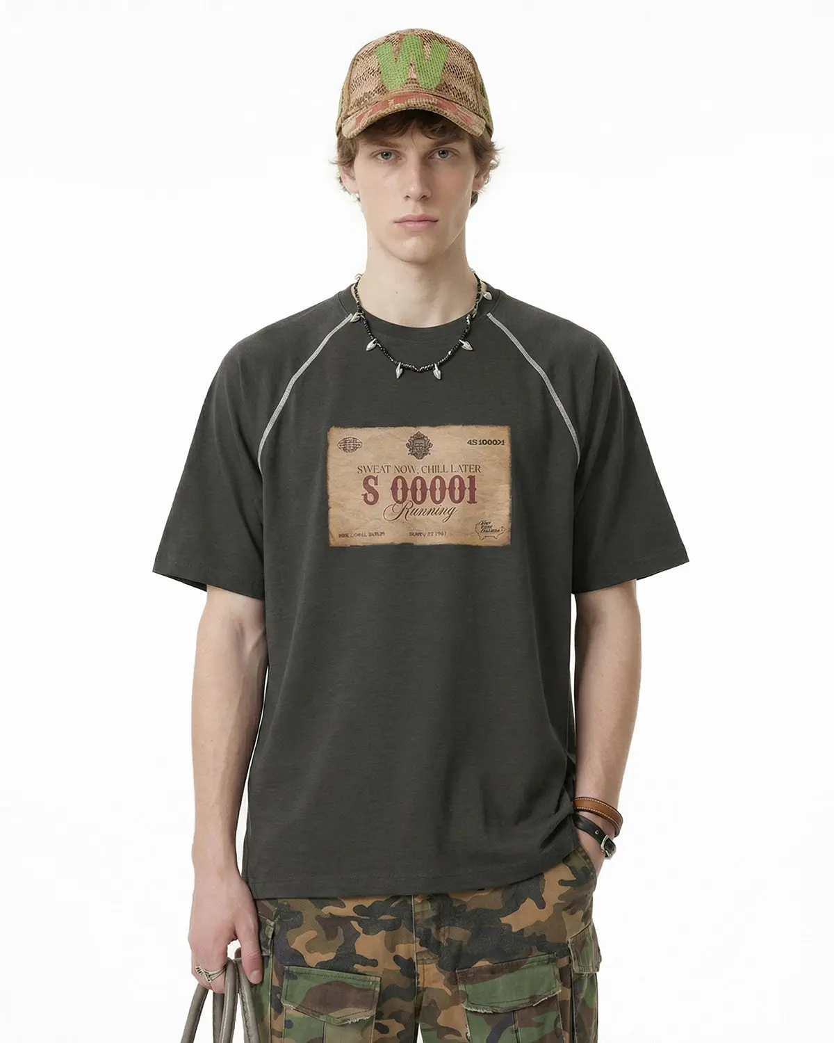 Retro Graphic Printing Raglan Tshirt | Inflation Streetwear - Image 5