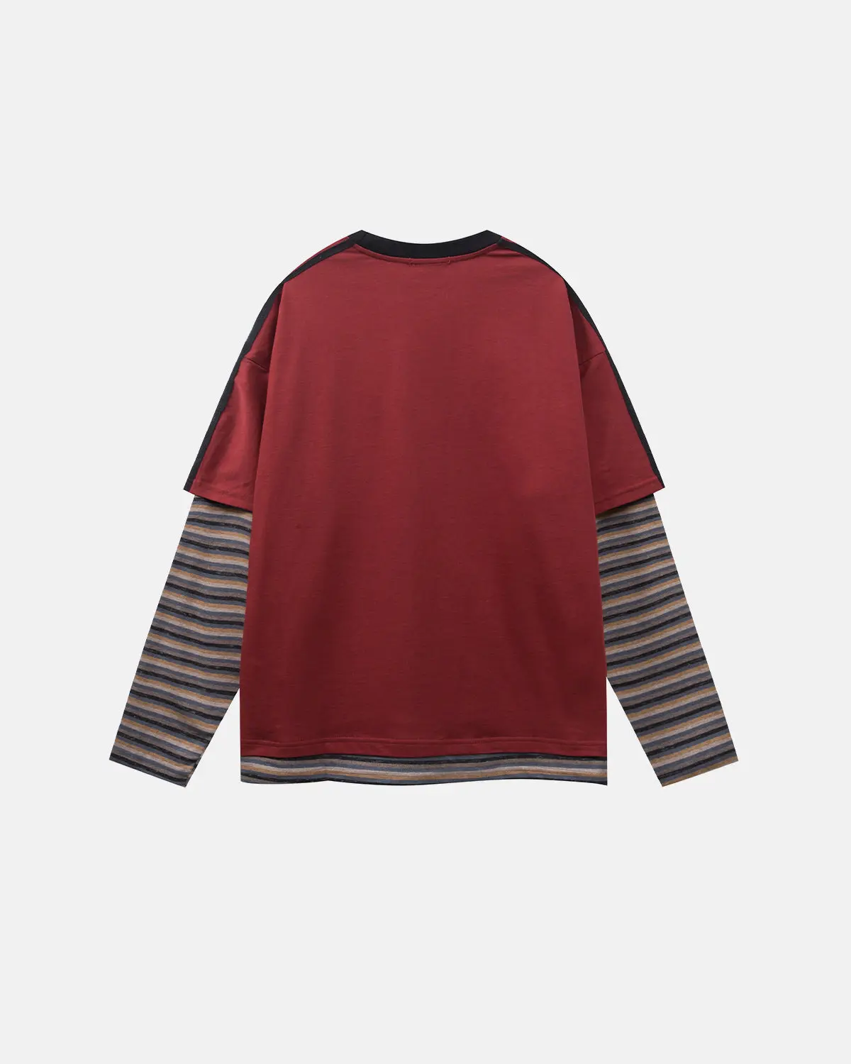 Retro Letter Print Layered Stripe T-Shirt | Inflation Streetwear - Image 2
