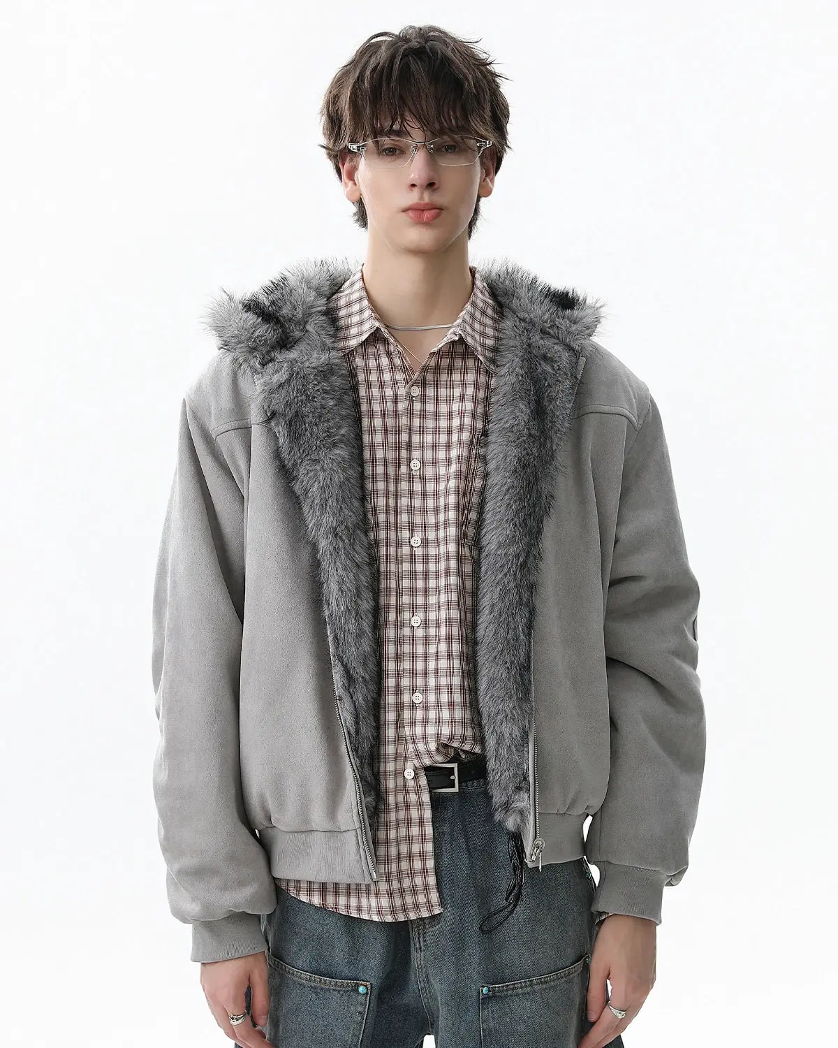 Reversible Faux Fur Hooded Jacket | Inflation Streetwear - Image 3